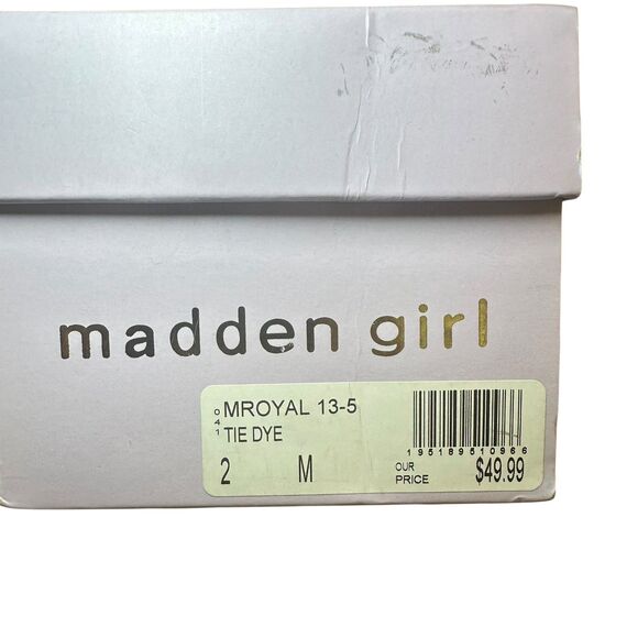 Madden Girl MRoyal Rainbow Tie Dye Rhinestone Bling Strap Scandals Girls Size 1 - Picture 7 of 7